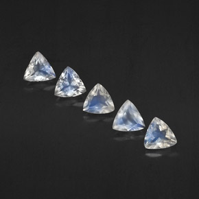  карата, натуральный Сине-белый Радужный лунный камень, Прозрачный, Полупрозрачный