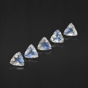  карата, натуральный Сине-белый Радужный лунный камень, Прозрачный, Полупрозрачный