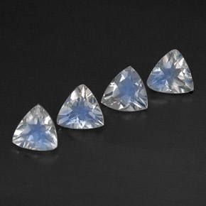  карата, натуральный Сине-белый Радужный лунный камень, Прозрачный, Полупрозрачный