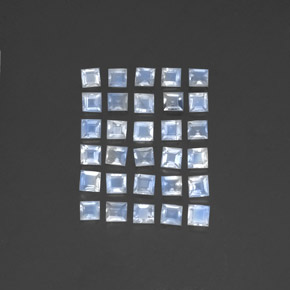 3.55 карата, натуральный Голубовато-белый Радужный лунный камень, Квадрат, Прозрачный