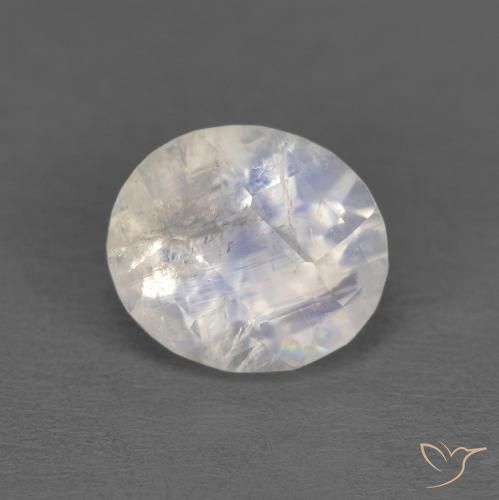 1.21ct Натуральный Голубовато-белый Радужный лунный камень, Овал, Прозрачный