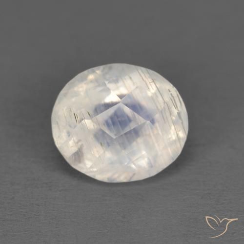 1.25ct Натуральный Голубовато-белый Радужный лунный камень, Овал, Прозрачный