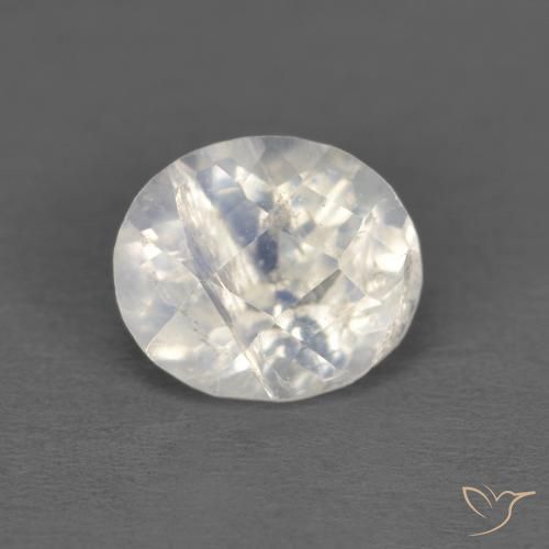 1.09ct Натуральный Голубовато-белый Радужный лунный камень, Овал, Прозрачный