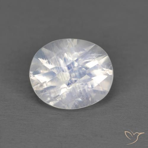 1.02ct Натуральный Голубовато-белый Радужный лунный камень, Овал, Прозрачный