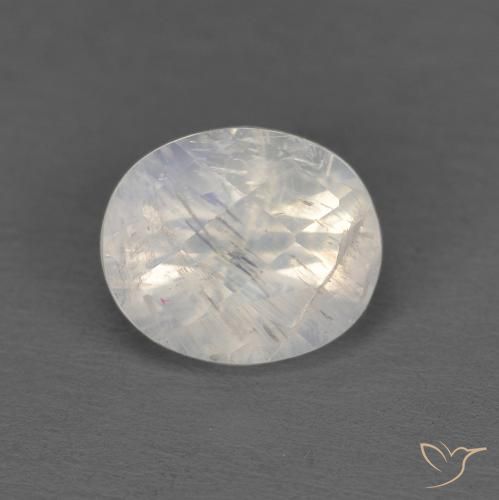 1.04ct Натуральный Голубовато-белый Радужный лунный камень, Овал, Прозрачный