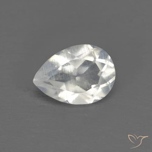 0.65 карата, натуральный Голубовато-белый Радужный лунный камень, Форма груши, Прозрачный