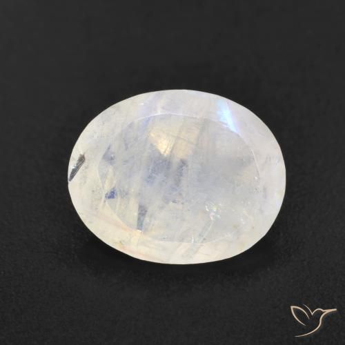 3.12ct Натуральный Голубовато-белый Радужный лунный камень, Овал, Полупрозрачный