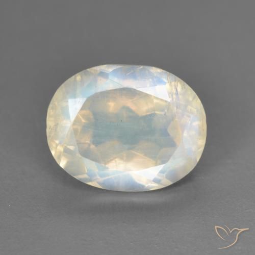 2.81ct Натуральный Голубовато-белый Радужный лунный камень, Овал, Прозрачный