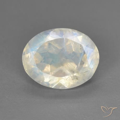 2.42ct Натуральный Голубовато-белый Радужный лунный камень, Овал, Прозрачный