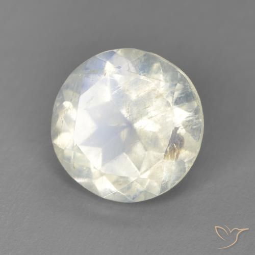 2.55ct Натуральный Голубовато-белый Радужный лунный камень, Круглый, Прозрачный