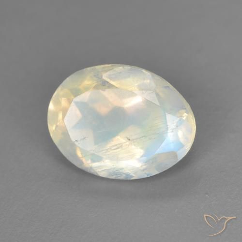 1.74ct Натуральный Голубовато-белый Радужный лунный камень, Овал, Прозрачный