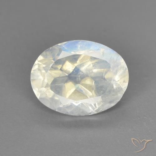 1.92ct Натуральный Голубовато-белый Радужный лунный камень, Овал, Прозрачный