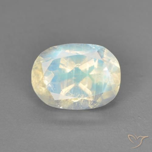 1.52ct Натуральный Голубовато-белый Радужный лунный камень, Овал, Прозрачный