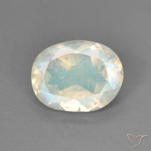 1.64ct Натуральный Голубовато-белый Радужный лунный камень, Овал, Прозрачный