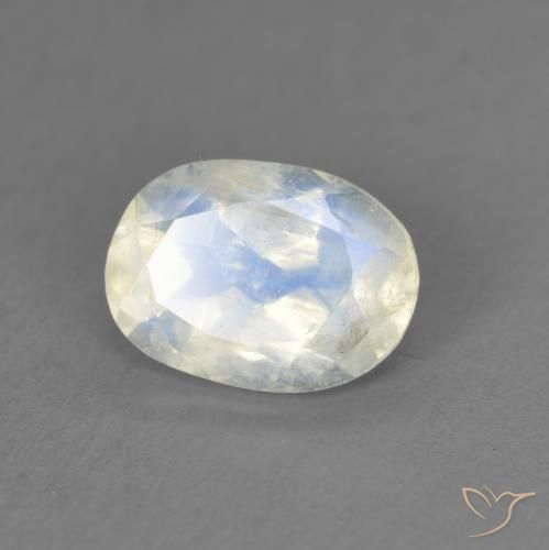 1.22ct Натуральный Голубовато-белый Радужный лунный камень, Овал, Прозрачный