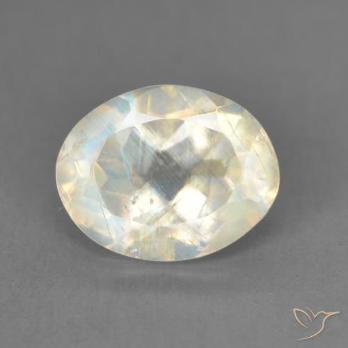 1.91ct Натуральный Голубовато-белый Радужный лунный камень, Овал, Прозрачный