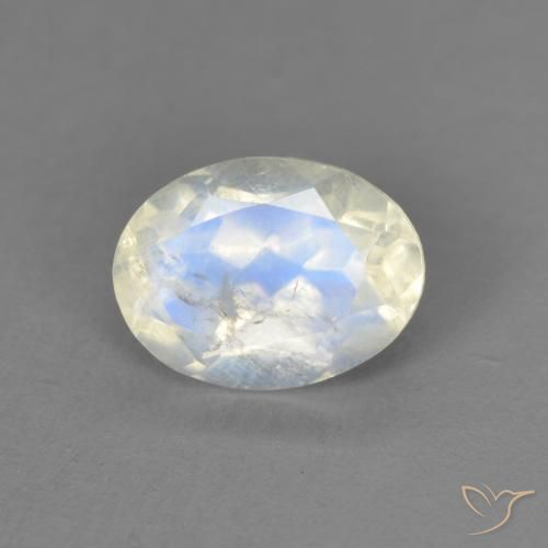 1.30ct Натуральный Голубовато-белый Радужный лунный камень, Овал, Прозрачный