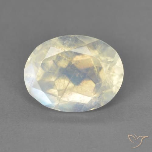 1.94ct Натуральный Голубовато-белый Радужный лунный камень, Овал, Прозрачный