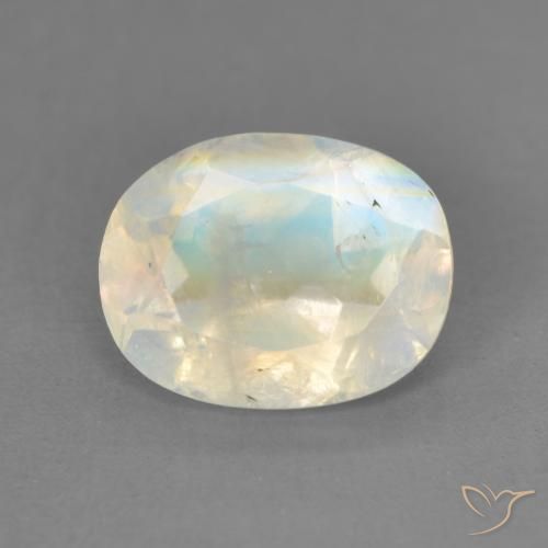 1.82ct Натуральный Голубовато-белый Радужный лунный камень, Овал, Прозрачный
