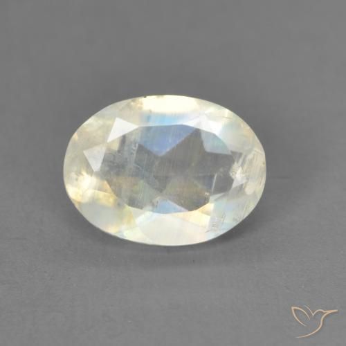 1.21ct Натуральный Голубовато-белый Радужный лунный камень, Овал, Прозрачный