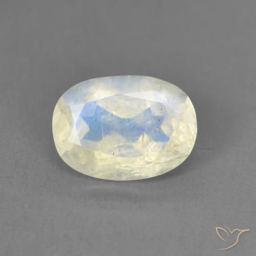 1.25ct Натуральный Голубовато-белый Радужный лунный камень, Овал, Прозрачный
