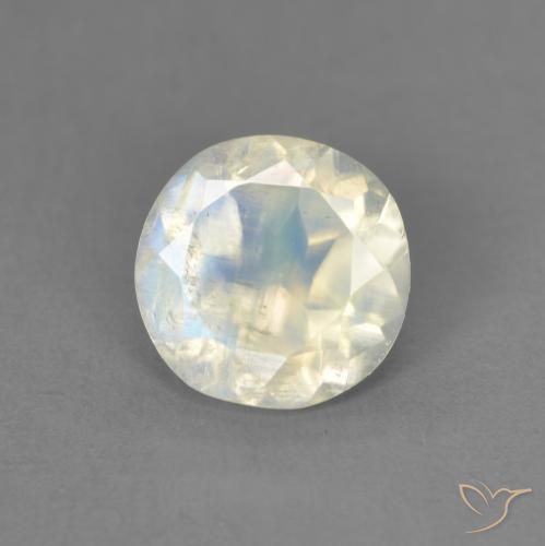 1.19ct Натуральный Голубовато-белый Радужный лунный камень, Круглый, Прозрачный