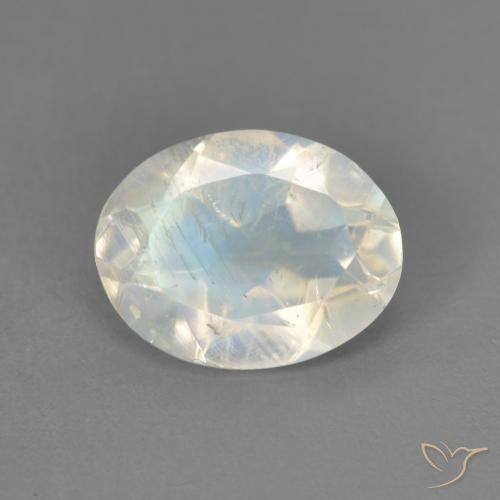 1.75ct Натуральный Голубовато-белый Радужный лунный камень, Овал, Прозрачный