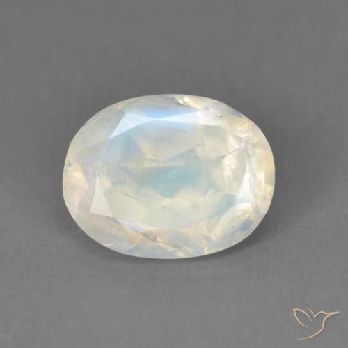 1.91ct Натуральный Голубовато-белый Радужный лунный камень, Овал, Прозрачный