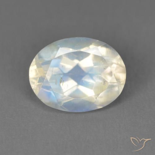2.05ct Натуральный Голубовато-белый Радужный лунный камень, Овал, Прозрачный