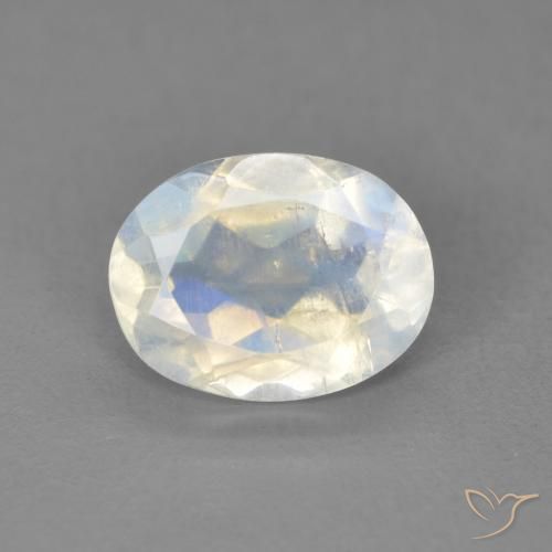 1.60ct Натуральный Голубовато-белый Радужный лунный камень, Овал, Прозрачный