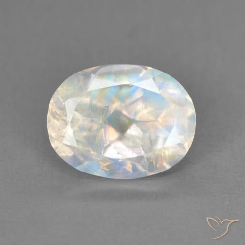 2.15ct Натуральный Голубовато-белый Радужный лунный камень, Овал, Прозрачный