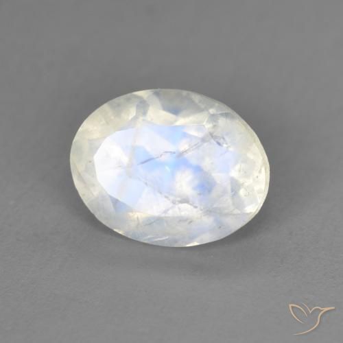 1.94ct Натуральный Голубовато-белый Радужный лунный камень, Овал, Прозрачный