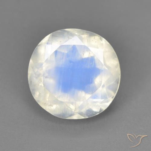 2.54ct Натуральный Голубовато-белый Радужный лунный камень, Овал, Прозрачный