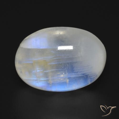 13.76ct Натуральный Голубовато-белый Радужный лунный камень, Овал, Прозрачный