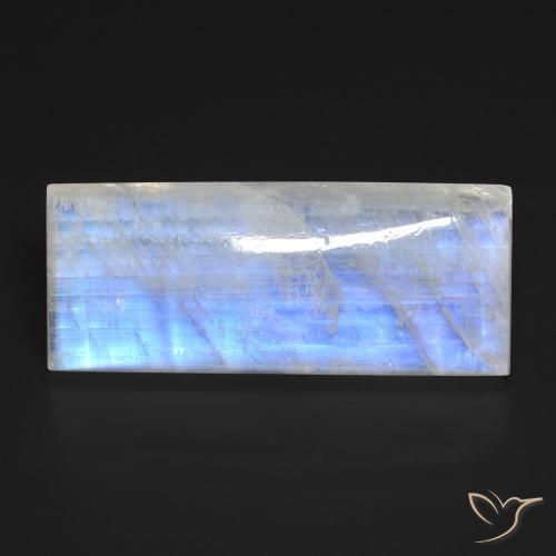 27.29ct Натуральный Голубовато-белый Радужный лунный камень, Огранка Багет, Прозрачный
