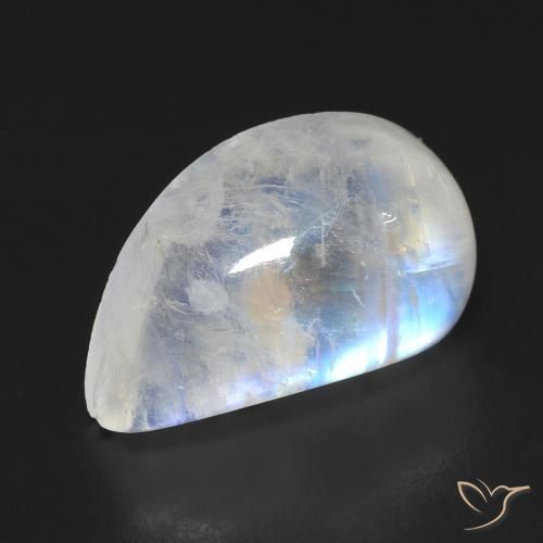 9.35ct Натуральный Голубовато-белый Радужный лунный камень, причудливая, Прозрачный