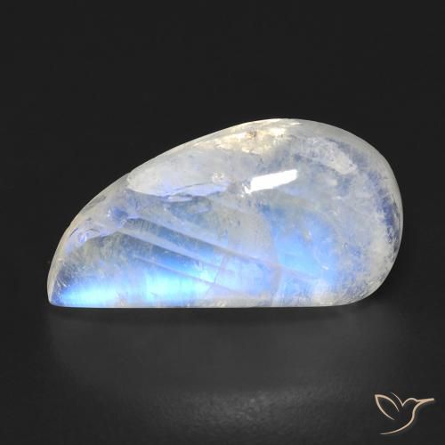 9.01ct Натуральный Голубовато-белый Радужный лунный камень, причудливая, Прозрачный
