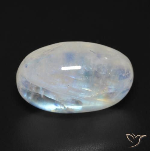 8.92ct Натуральный Голубовато-белый Радужный лунный камень, Овал, Прозрачный