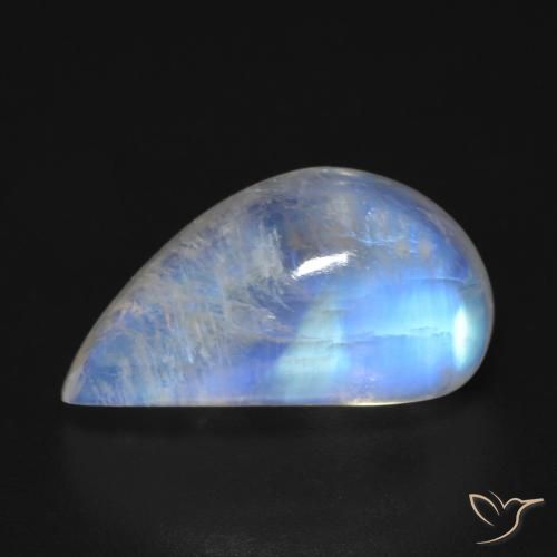 9.48ct Натуральный Голубовато-белый Радужный лунный камень, причудливая, Прозрачный