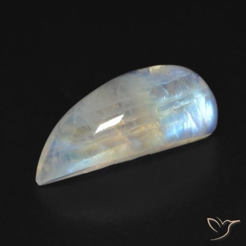 9.83ct Натуральный Голубовато-белый Радужный лунный камень, причудливая, Прозрачный