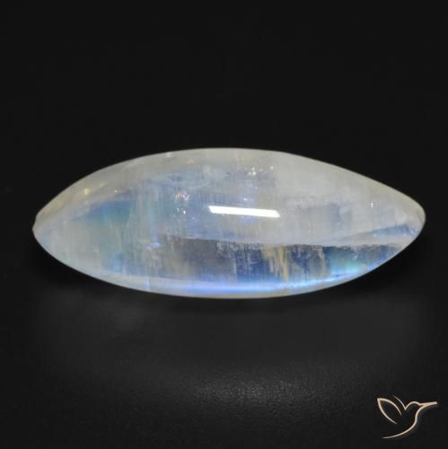 9.26ct Натуральный Голубовато-белый Радужный лунный камень, Маркиза, Прозрачный