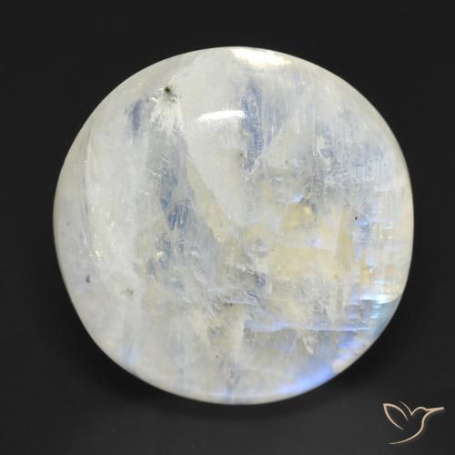 17.63ct Натуральный Голубовато-белый Радужный лунный камень, Круглый, Прозрачный