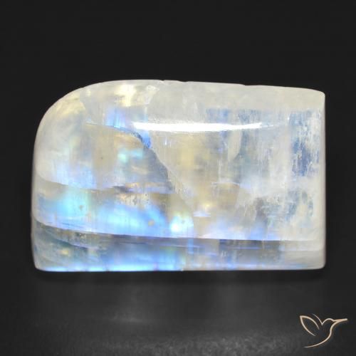 20.62ct Натуральный Голубовато-белый Радужный лунный камень, причудливая, Прозрачный