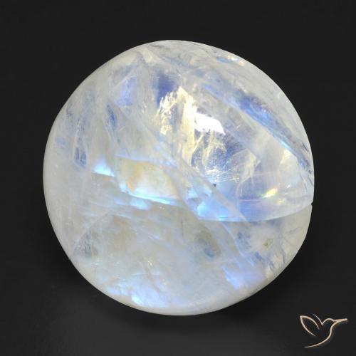 19.04ct Натуральный Голубовато-белый Радужный лунный камень, Круглый, Прозрачный