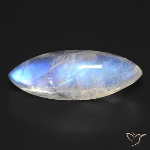 18.53ct Натуральный Голубовато-белый Радужный лунный камень, Маркиза, Прозрачный
