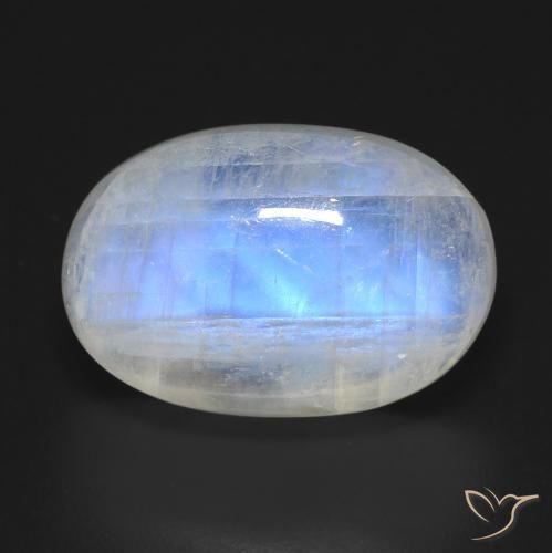 14.30ct Натуральный Голубовато-белый Радужный лунный камень, Овал, Прозрачный