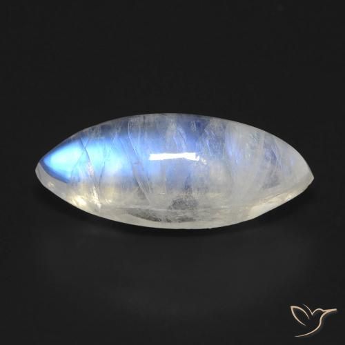 5.72ct Натуральный Голубовато-белый Радужный лунный камень, Маркиза, Прозрачный