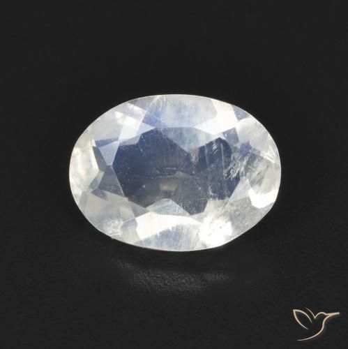 1.09ct Натуральный Голубовато-белый Радужный лунный камень, Овал, Прозрачный