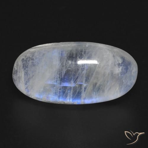 13.57ct Натуральный Голубовато-белый Радужный лунный камень, Овал, Прозрачный