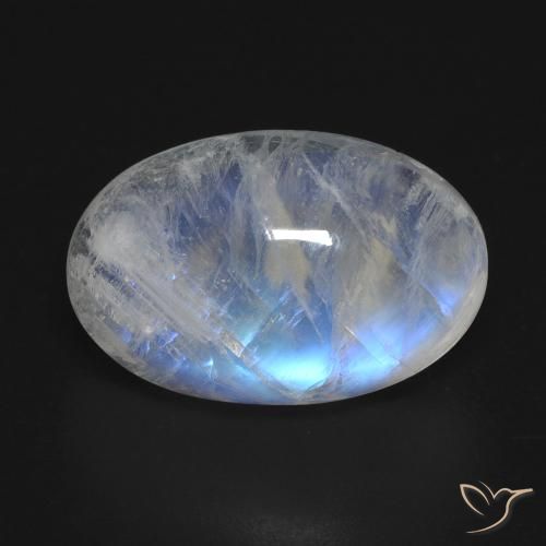 14.99ct Натуральный Голубовато-белый Радужный лунный камень, Овал, Прозрачный